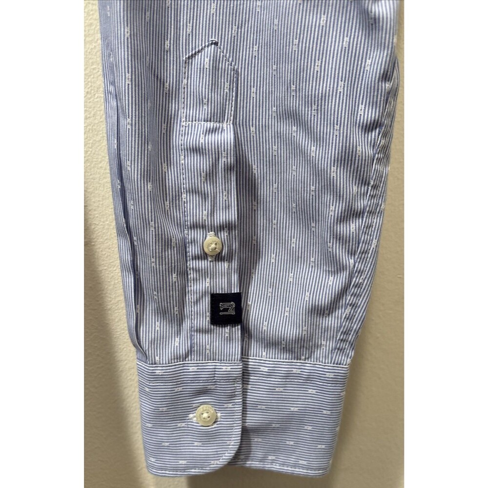Scotch & Soda My Favorite Dress Shirt L Blue Stripes Long Sleeve Button Up - Picture 10 of 16
